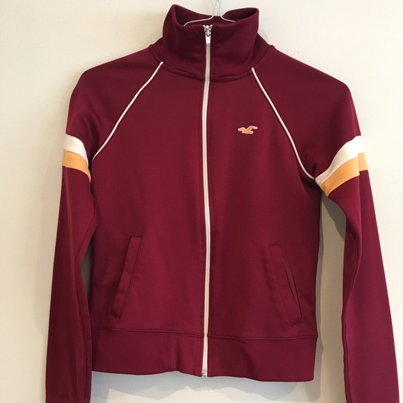 Hollister Jackets & Blazers - Hollister retro vintage maroon track jacket